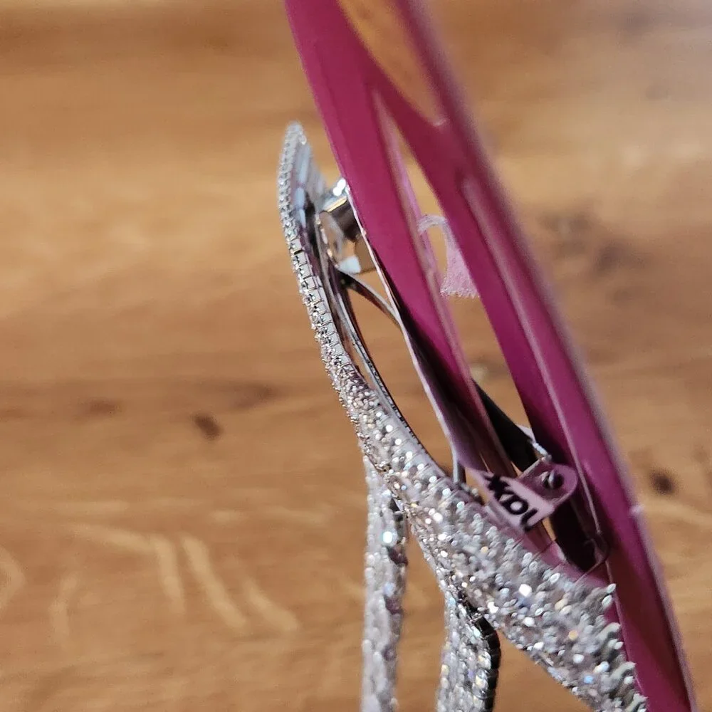 Glass Stone Silver Hair Bow